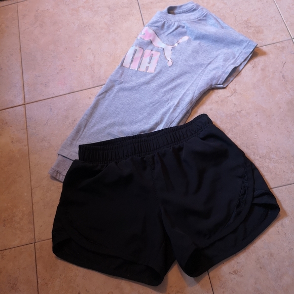 Girls Puma Shirt & Active Wear Shorts - Picture 6 of 14